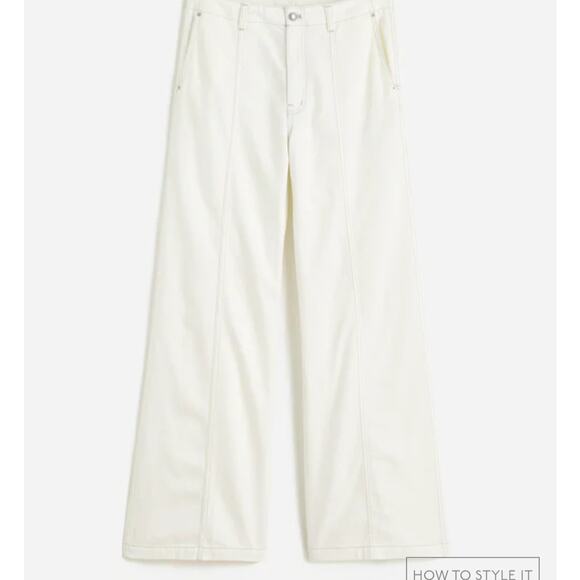 NWT Madewell Petite Wide-Sweep Trousers: Airy Denim Edition Size 25P - Picture 4 of 7